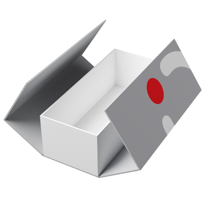 Double-flap box with magnetic closure